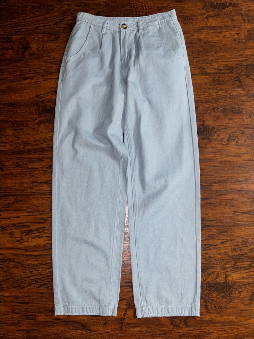 Urban Daizy Barrel Jean Pant Light Blue Casual Straight-Leg Trousers 100% Cotton
